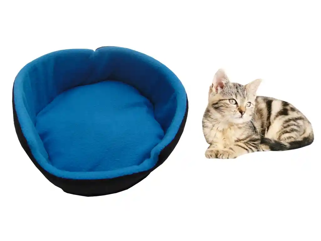 Cama Para Gato Pequeña D 35cm X A 16cm Azul Claro