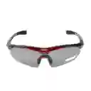 Gafas Polarizadas Rockbros + 5 Lentes Originales Negra Con Rojo