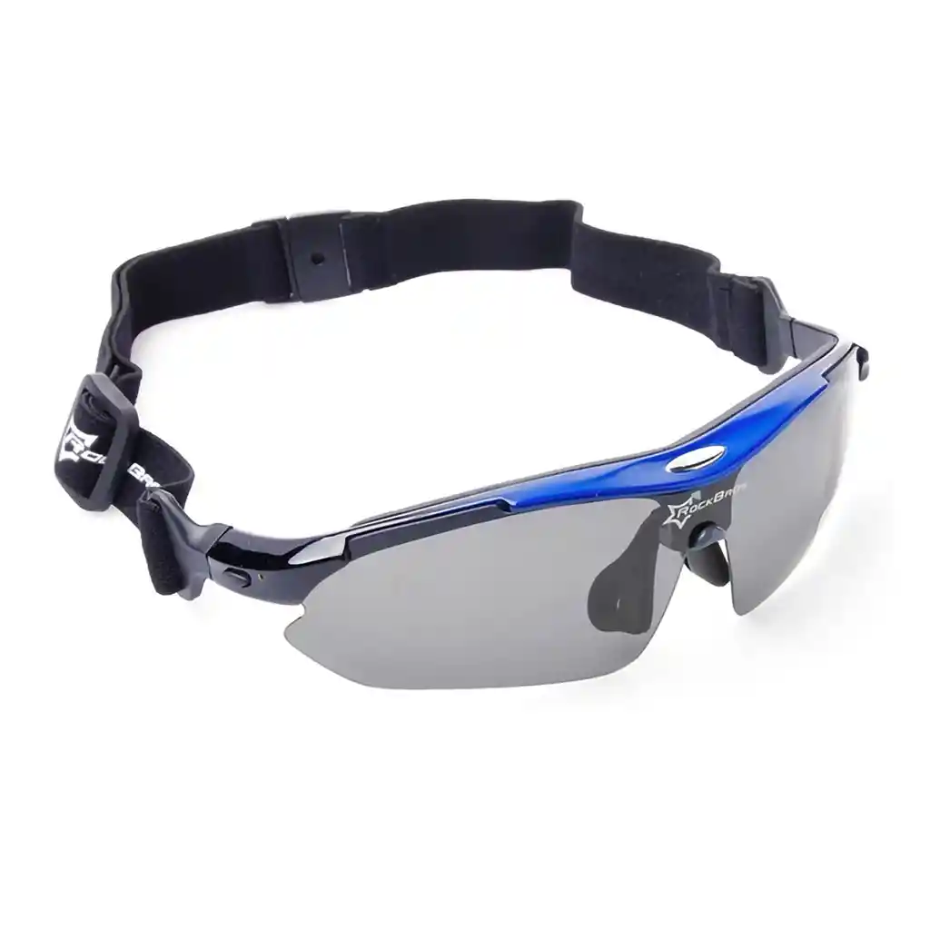 Gafas Polarizadas Rockbros + 5 Lentes Originales Negra Con Azul