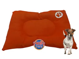 Colchón Premium Pequeño Huella Bordada Para Mascota Naranja
