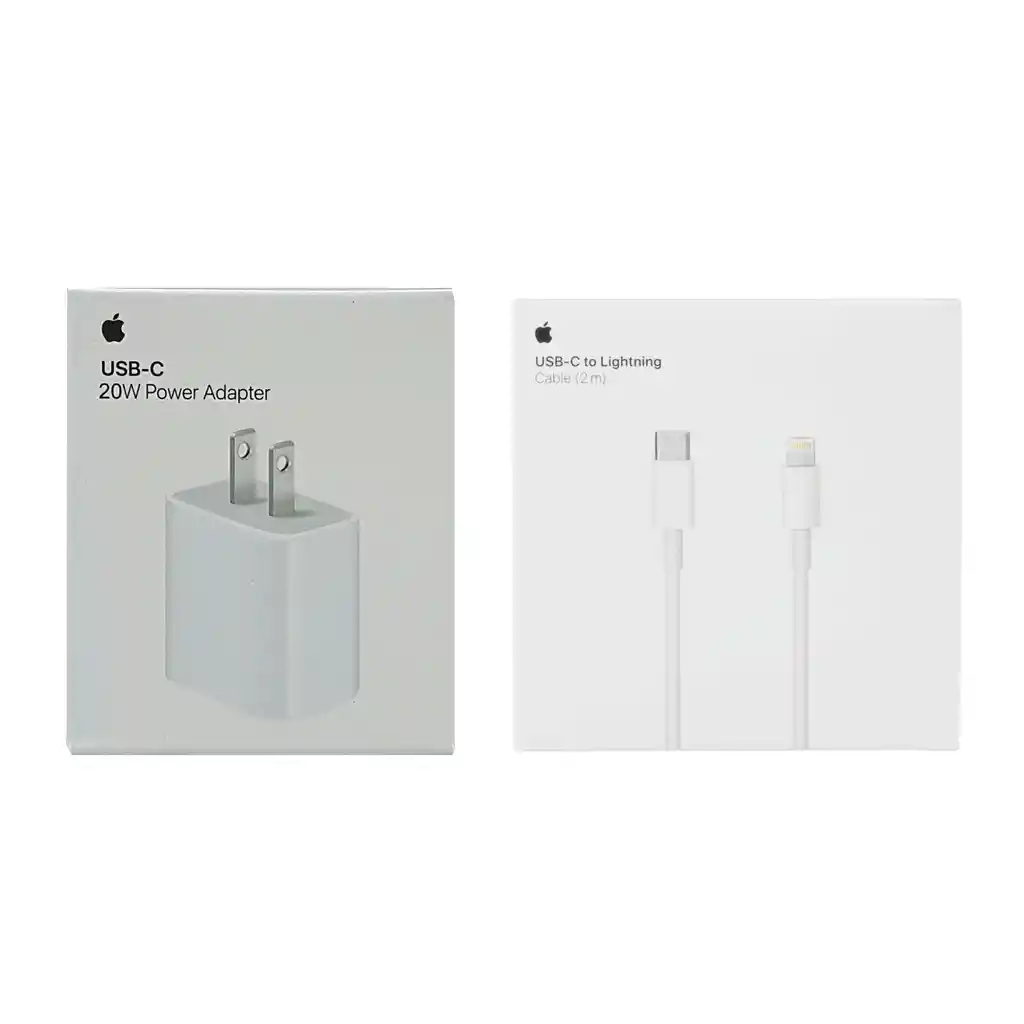 Cargador Original Apple 20w + Cable Usb-c A Lightning De 2m