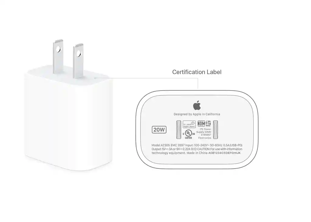 Ipad Cargador Original Usb-c 20w Para+ Cable Usb-c 2 Metros