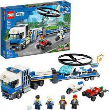 Lego City 60244 Policía Camión Transporte Helicóptero