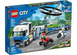 Lego City 60244 Policía Camión Transporte Helicóptero