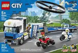 Lego City 60244 Policía Camión Transporte Helicóptero