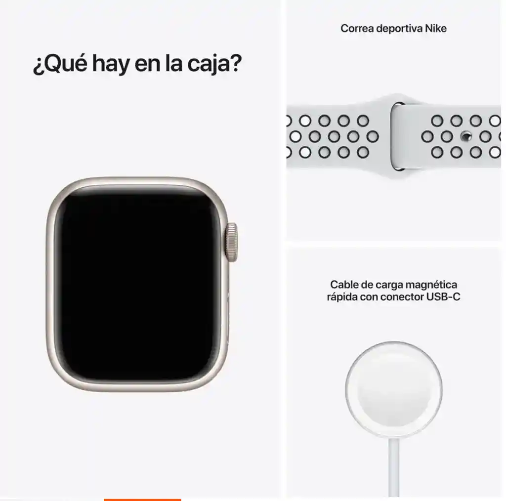 Apple Watch Nike Sport Watch S7 Gps (41mm) - Blanco - Correa Nike Sport Plata