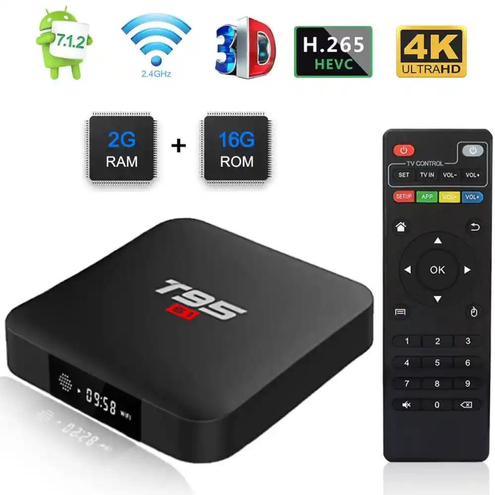 Convertidor A Smart Tv Box Wifi 2.4g Sistema Android 2gb T95