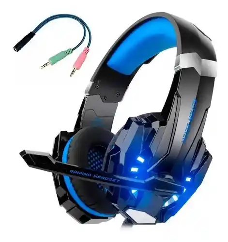 Audífonos Gamer Kotion Each G9000 Negro Con Azul