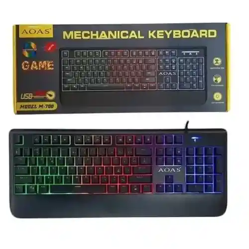 Rgb Teclado Mecanico Gamer Usb Aoas M-700 Con Lucescable