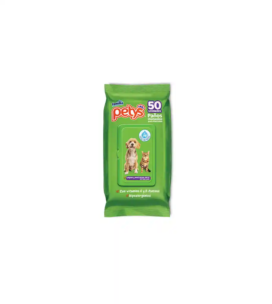 Petys® Paños Húmedos 50 Unidades