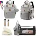 Pañalera Multifuncional Morral Bolso Bebe Mochila Jq-1 Gris