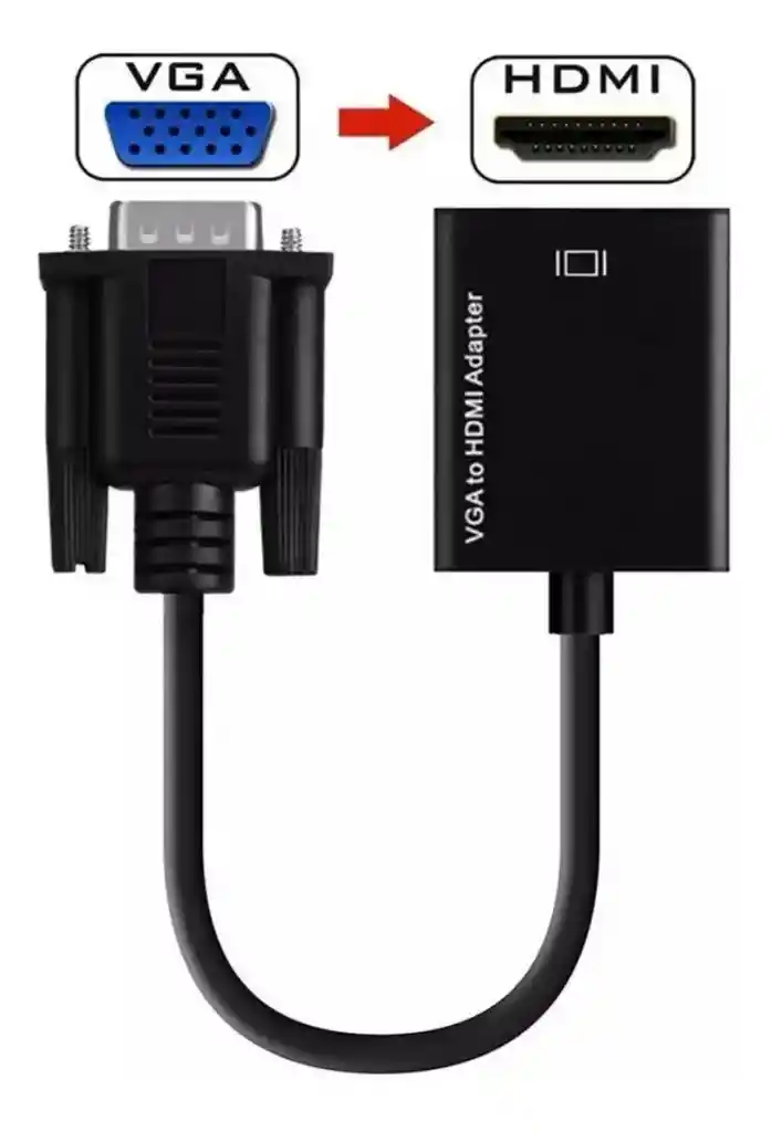 Adaptador Vga A Hdmi + Audio, Convertidor Para Pc Y Portátil