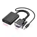 Adaptador Vga A Hdmi + Audio, Convertidor Para Pc Y Portátil