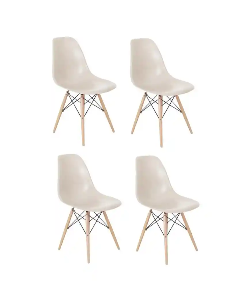 Kit 4 Sillas Charles Eames Madera - Eiffel