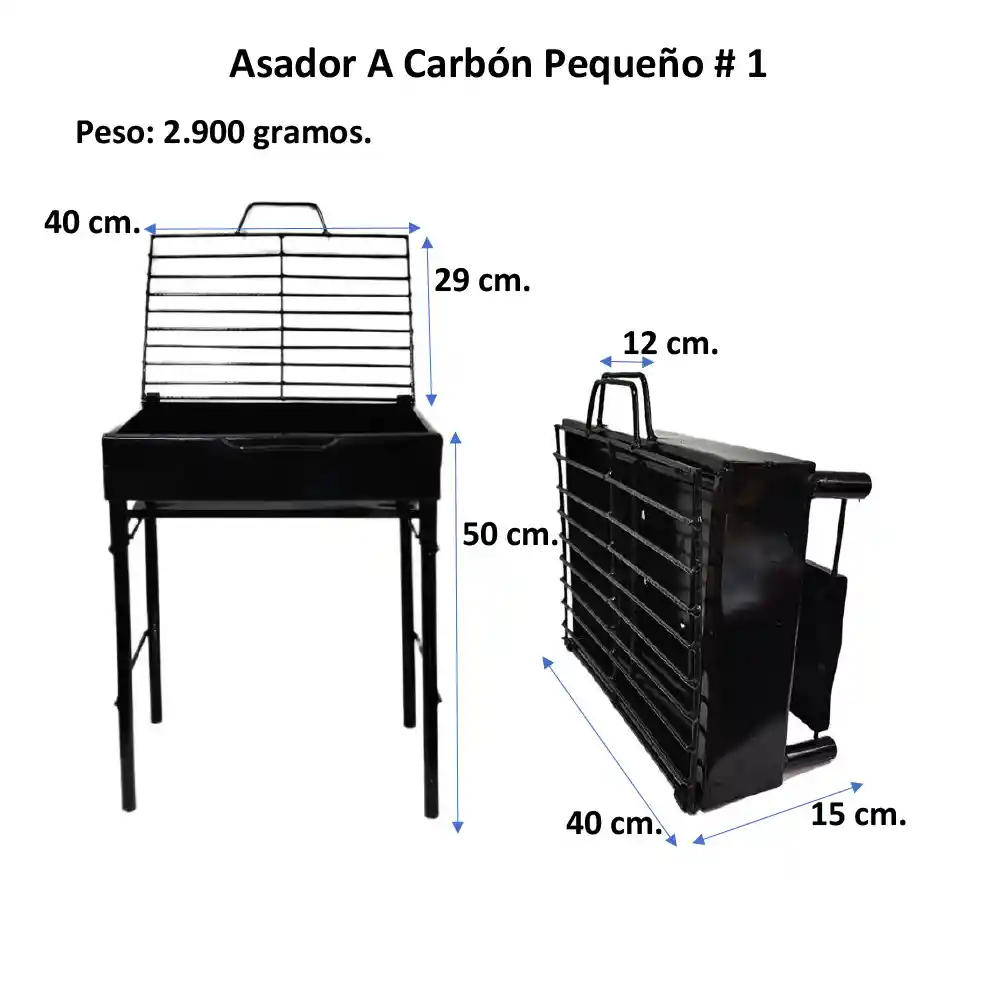 Parrilla/brasero Asador A Carbón Pequeño #1 Desarmable