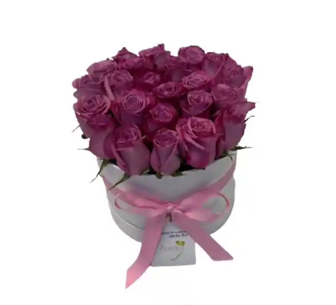 Flores Y Rosas: Sombrerera 20 Rosas Moradas