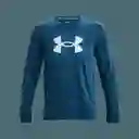 Under Armour Camiseta Rival Terry Logo Crew Hombre Azul LG