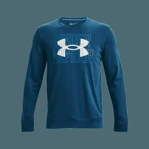 Under Armour Camiseta Rival Terry Logo Crew Hombre Azul LG