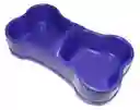 Comedero Doble Hueso Pequeño Morado