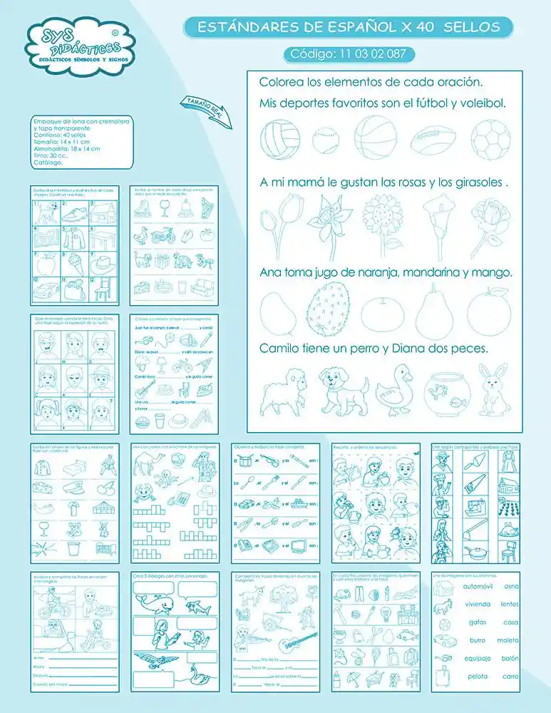 Sellos Estándares De Español X40 - Sys Didácticos
