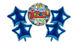 Set De 5 Globos Día Del Padre - Feliz Día Papa - Decoración Dia Del Padre