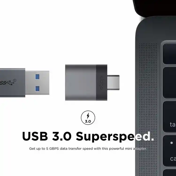 Adaptador De Usb-c A Usb 3.0 X 1 Unid Mini Elago Dark Gray