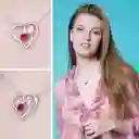 Collar Para Mujer Estilo Romántico Dije Corazón Con Cristales