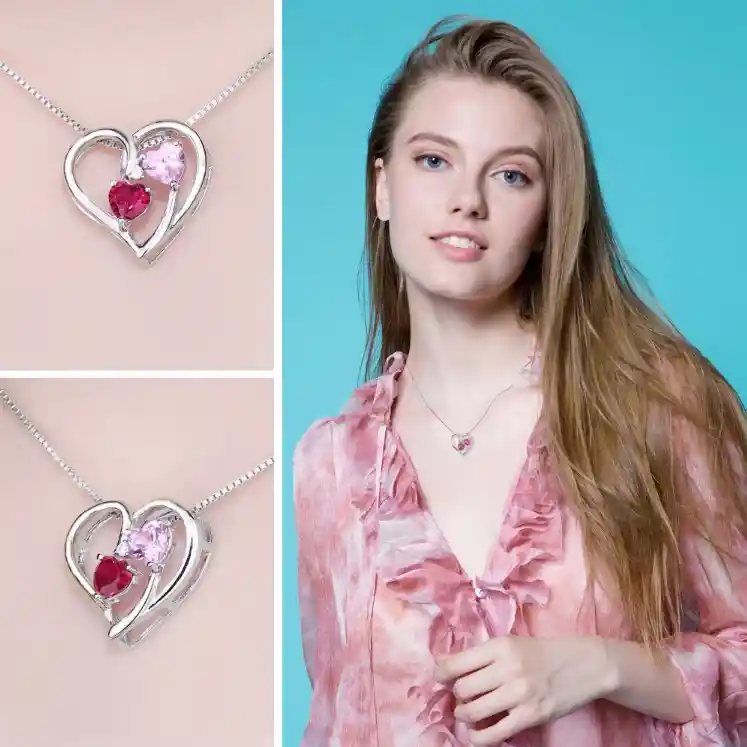 Collar Para Mujer Estilo Romántico Dije Corazón Con Cristales