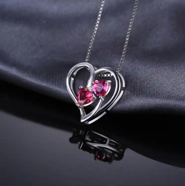 Collar Para Mujer Estilo Romántico Dije Corazón Con Cristales