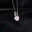 Collar Corazón Para Mujer Con Cuarzo Rosado En Plata 925