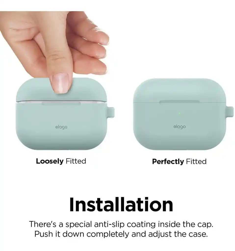 Elago Estuche De Silicona Para Airpods Pro Con Arnes En Verde Menta