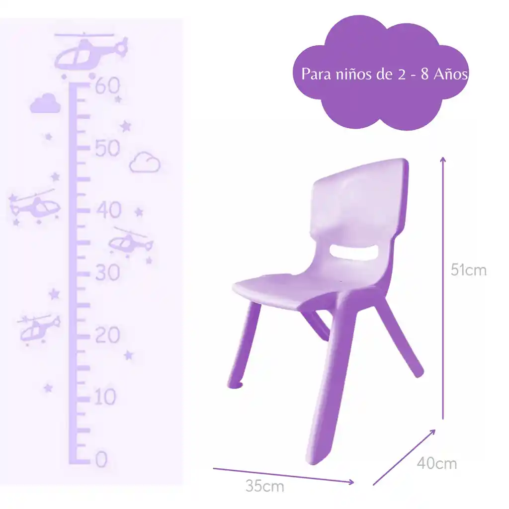 Silla Andy Infantil Morado Claro