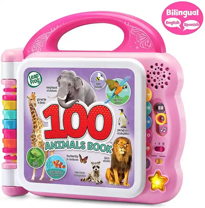 Libro Para Bebe Musical Bilingue 100 Animales Y Sonidos