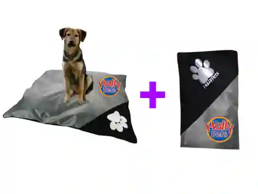 Cama Colchon Colmena Lavable Gigante + Funda Repuesto Gris