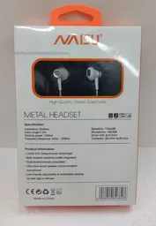 Audifonos Metal Headset Alambrico Blancos