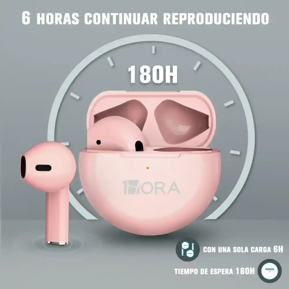 1hora Auriculares Inalambricos In-ear Bluetooth Tws Aut119-rosa