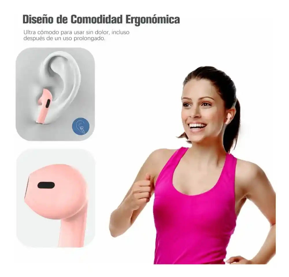 1hora Auriculares Inalambricos In-ear Bluetooth Tws Aut119-rosa