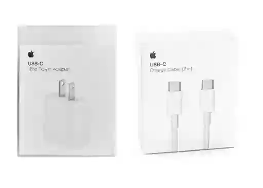 Ipad Cargador Original Apple 18w + Cable Tipo C 2m Con Conector Usb-c