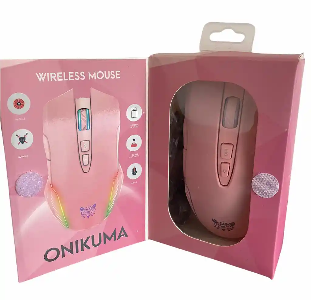 Pad Mouse Gamer De Diseño 35cm *25cm + Mouse Rosa Inalámbrico Onikuma