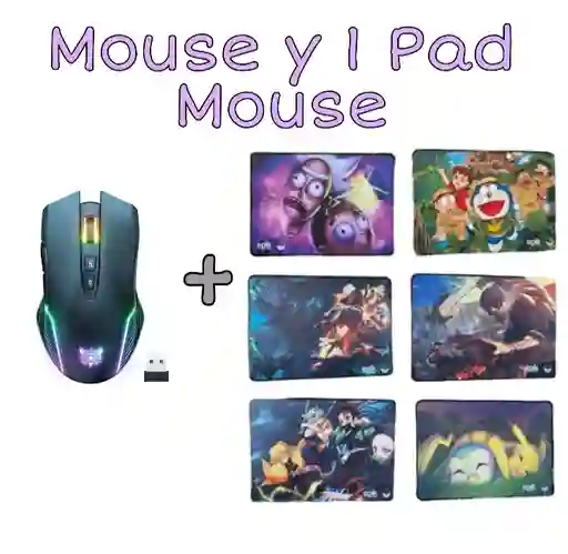 Pad Mouse Gamer De Diseño 35cm *25cm + Mouse Negro Inalámbrico Onikuma