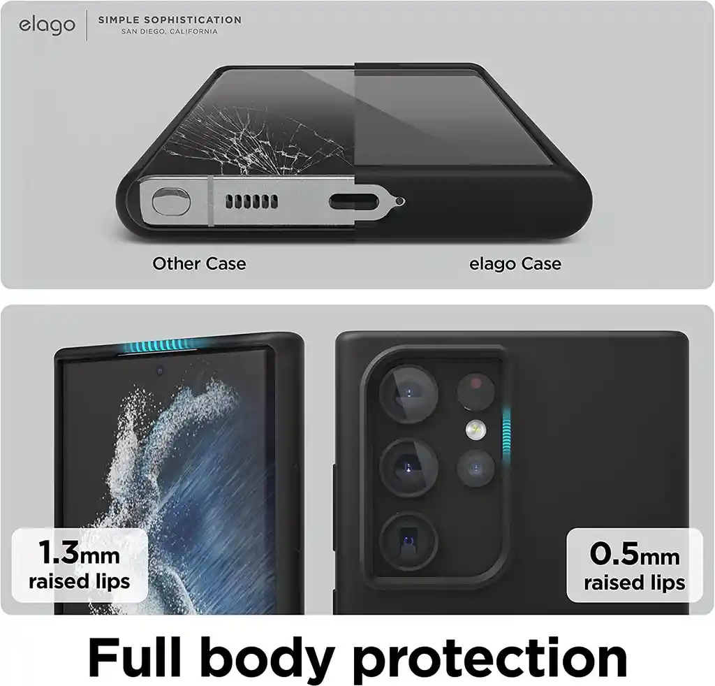 Galaxy Estuche Para S22 Ultra Silicone Case Elago En Negro