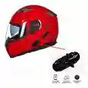 Casco De Moto Intercomunicador Radio Fm Doble Visor Abatible, Talla-l