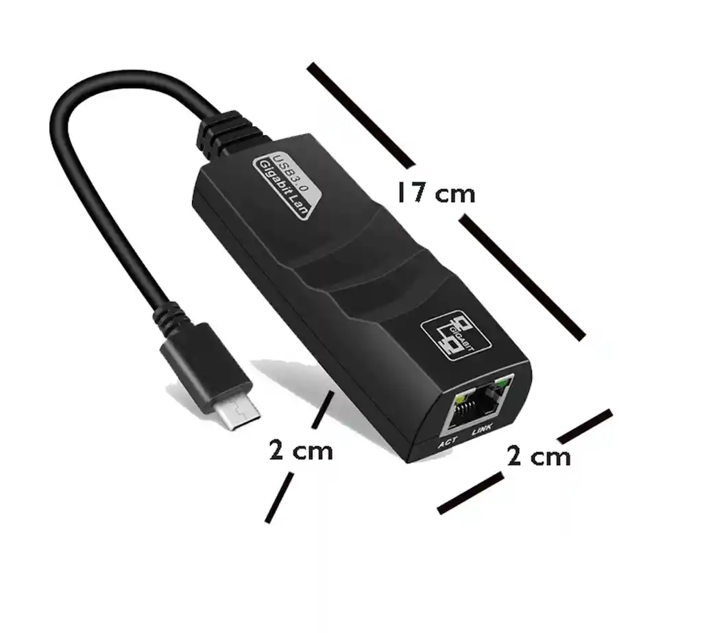 Adaptador Convertidor Tipo C A Ethernet Rj45 Red Gigabit Lan