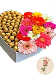 Chocolates Gerberas En Caja De Corazon