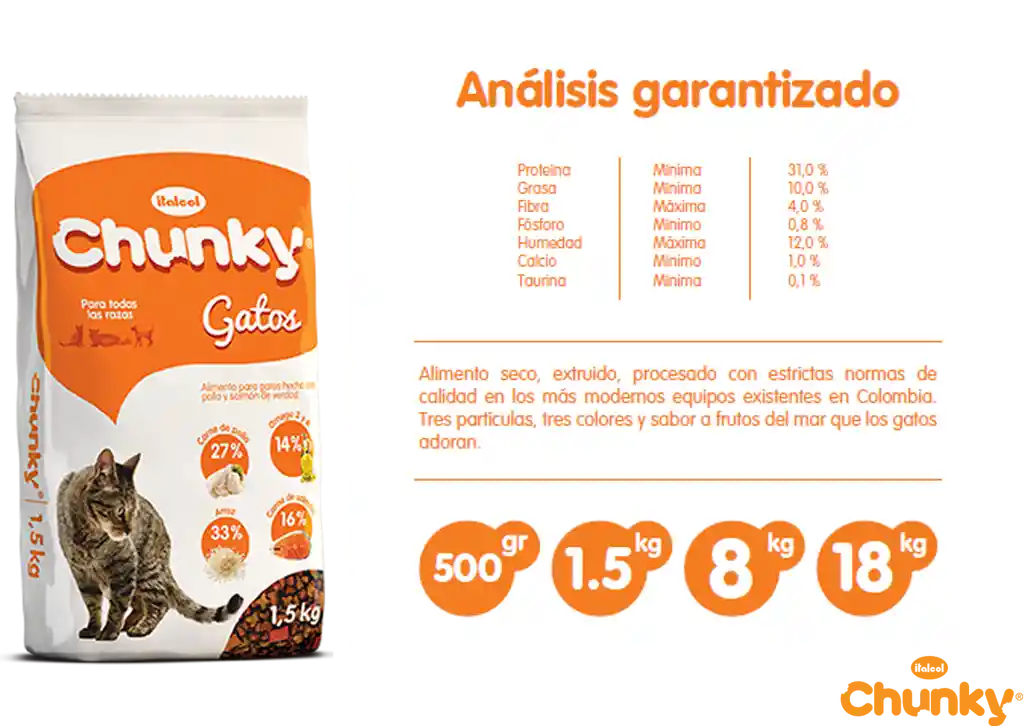 Chunky Alimentos para Gatos para Todas las Razas