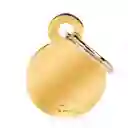 Placa Id My Family Círculo Pequeño De Latón Cromado Dorado