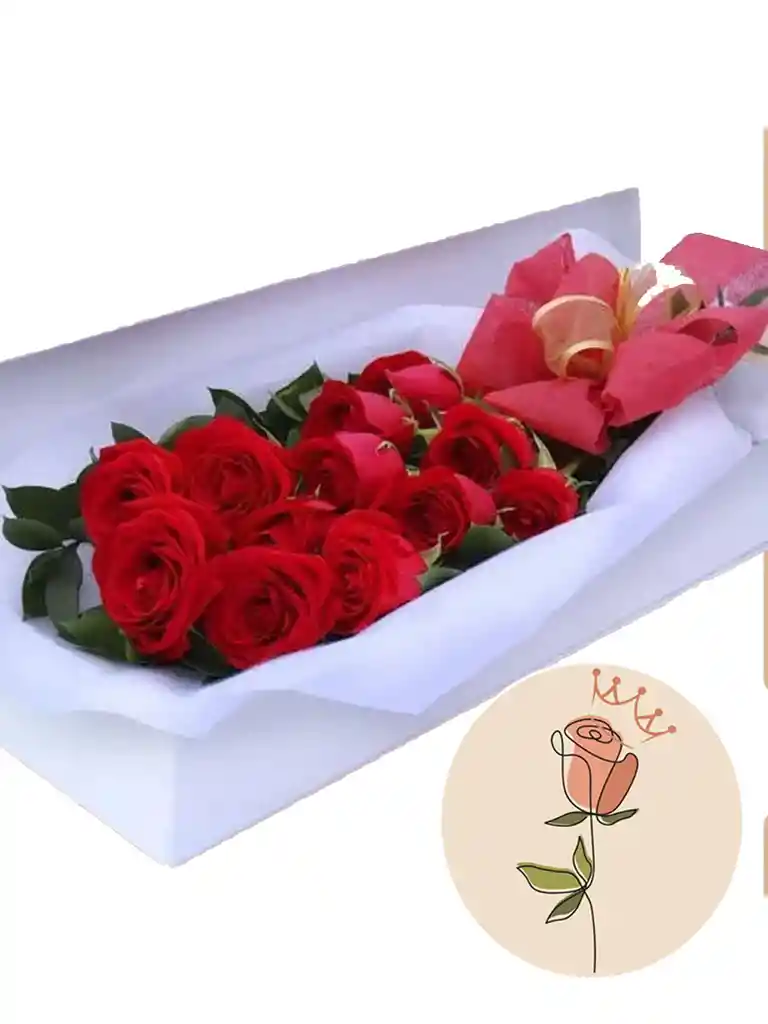 Rosas En Caja Pensando En Ti