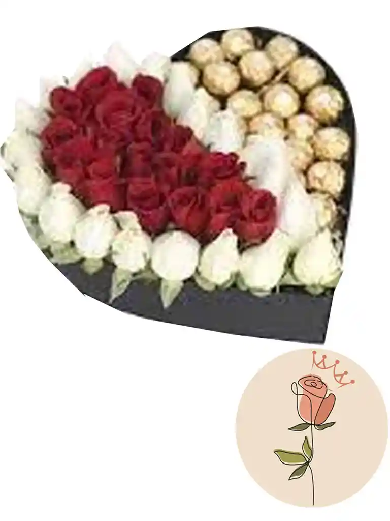 Rosas En Caja De Corazón