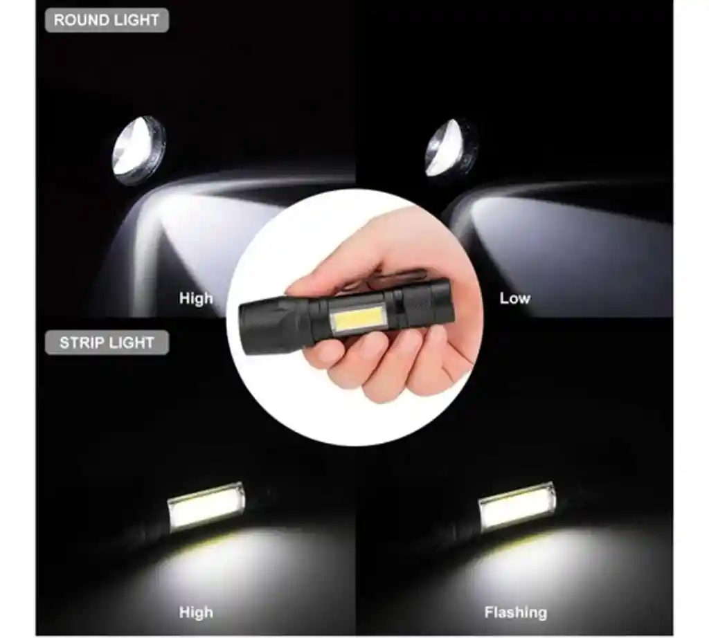 Linterna Doble Función Led Recargable Mini Con Estuche