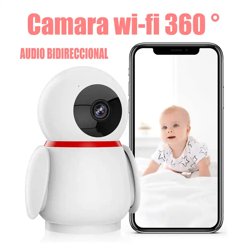 Camara Robotica Wifi 1080p Audio Nocturna Bebe 360 Contra Entrega Detección De Movimiento